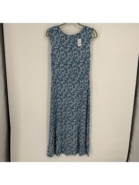 Loft dress 4 blue maxi short sleeve floral romantic cottage prairie sundress